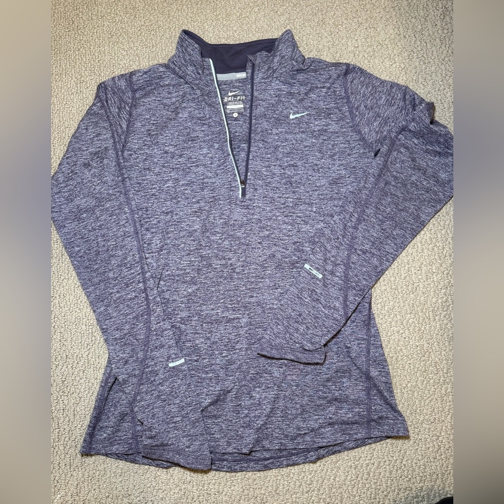 Nike Purple Dri-FIT Quarter Zip Up Athletic Longsleeve Top